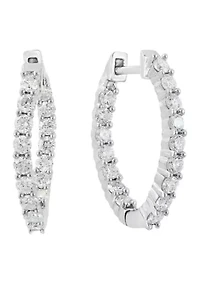 Sterling Silver Lab Grown Diamond Earrings