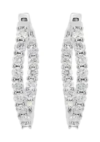 Sterling Silver Lab Grown Diamond Earrings