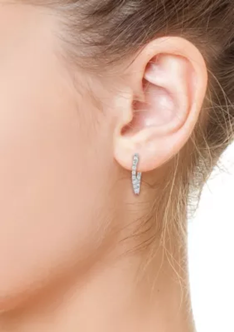 Sterling Silver Lab Grown Diamond Earrings