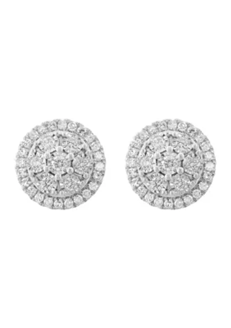 Silver Lab Grown Diamond Earrings