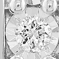 Diamond Hoop Earrings in Sterling Silver