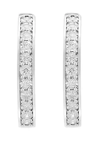 Diamond Hoop Earrings in Sterling Silver