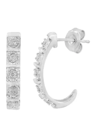  Sterling Silver Diamond Earrings