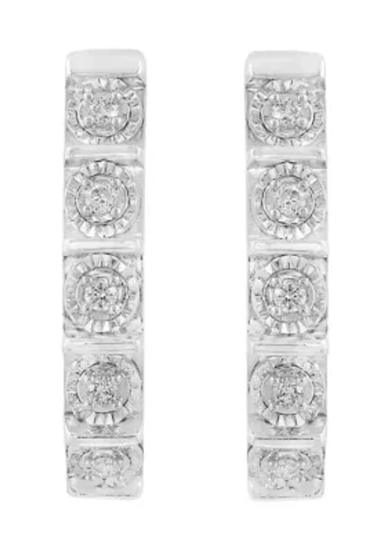  Sterling Silver Diamond Earrings