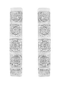  Sterling Silver Diamond Earrings