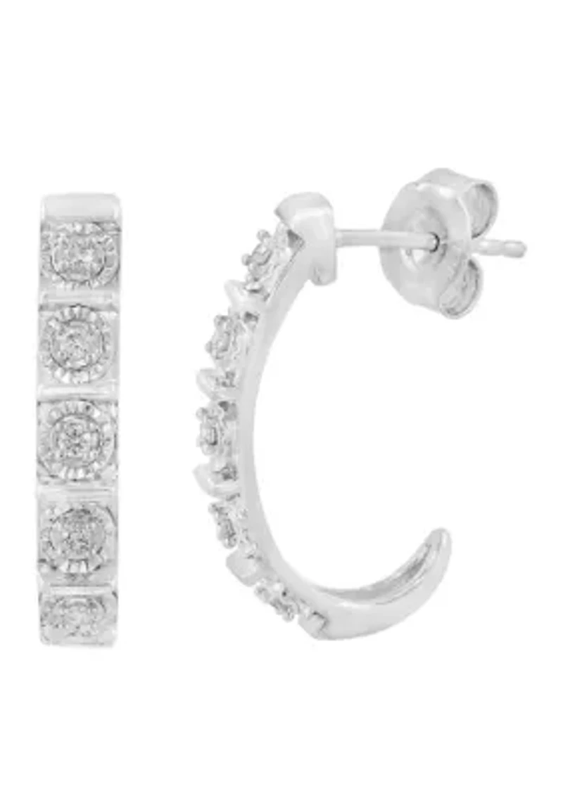  Sterling Silver Diamond Earrings