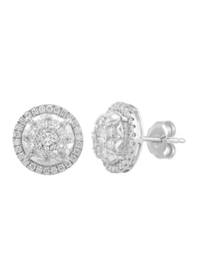 Sterling Silver Lab Grown Diamond Earrings 