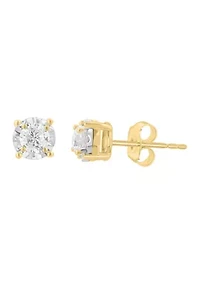  14K White and Yellow Gold Diamond Earrings