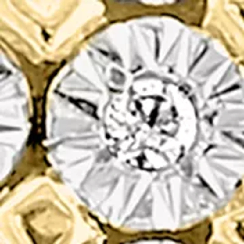 Gold over Silver Diamond Earrings 