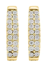 Gold over Silver Diamond Earrings 