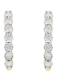 1 ct. t.w. Diamond Earrings in 14K Gold Plated Sterling Silver 