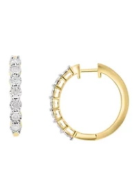 1 ct. t.w. Diamond Earrings in 14K Gold Plated Sterling Silver 