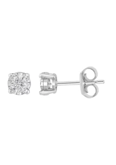 Diamond Earrings in 14K White Gold