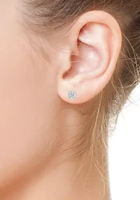 Diamond Earrings in 14K White and Yellow Gold