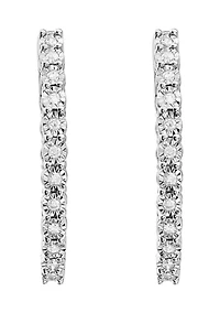 1/5 ct. t.w. Diamond Hoop Earrings in Sterling Silver