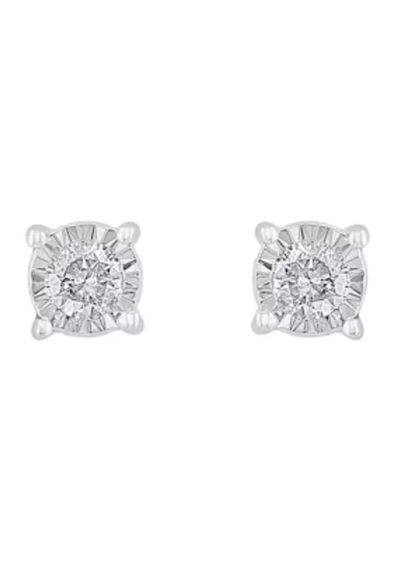 Diamond Stud Earrings in 14K White Gold
