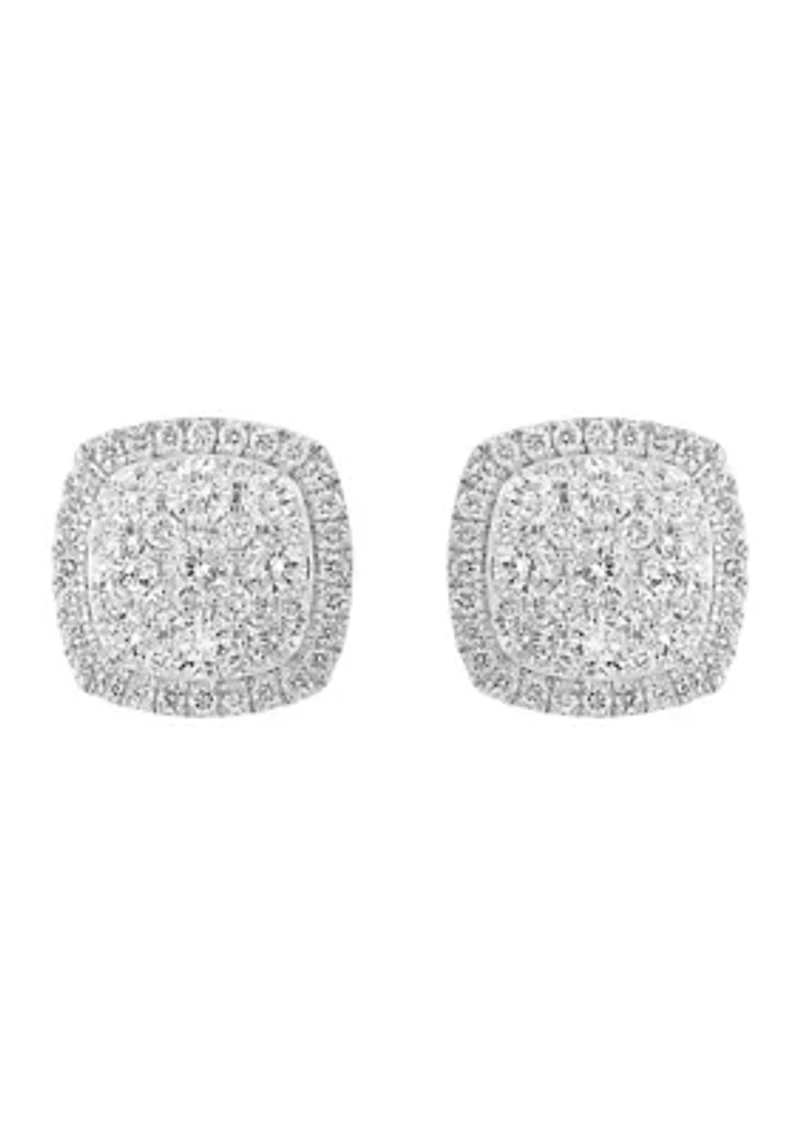 Diamond Earrings in 14K White Gold