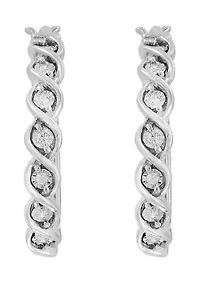 Diamond Earrings in Sterling Silver
