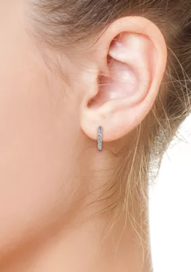 Diamond Earrings in Sterling Silver