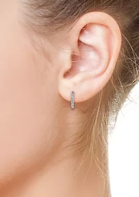 Diamond Earrings in Sterling Silver