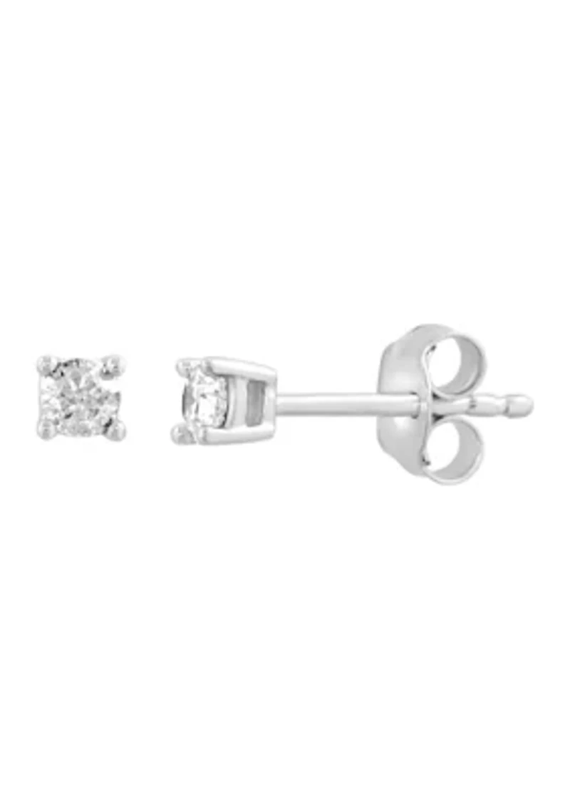 Sterling Silver Diamond Earrings