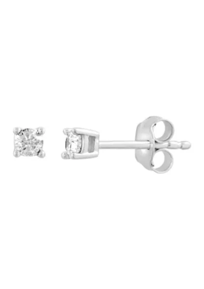 Sterling Silver Diamond Earrings