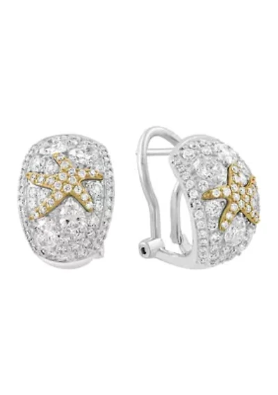 14K White and Yellow Gold Lab Grown Diamond Earrings 