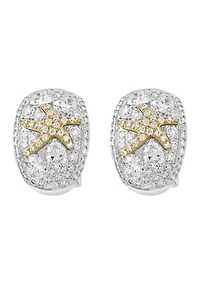 14K White and Yellow Gold Lab Grown Diamond Earrings 