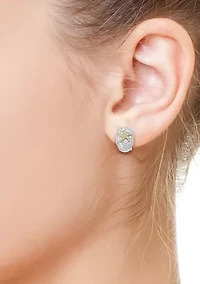 14K White and Yellow Gold Lab Grown Diamond Earrings 