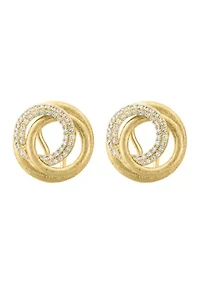 14K Yellow Gold Diamond Earrings