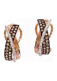 Espresso 3/4 ct. t.w. Diamond Hoop Earrings in 14K Rose Gold 