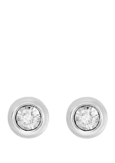 1/5 ct. t.w. Diamond Bezel Earrings in 14k White Gold