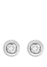 1/5 ct. t.w. Diamond Bezel Earrings in 14k White Gold