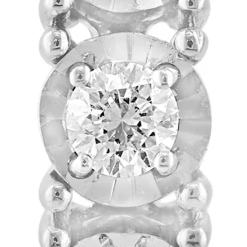 Diamond Hoop Earrings in 14K White Gold