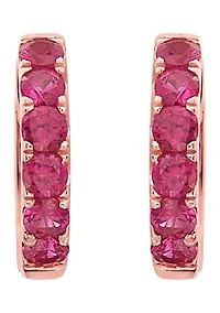 1/2 ct. t.w. Ruby Huggie Earrings in 14k Rose Gold 