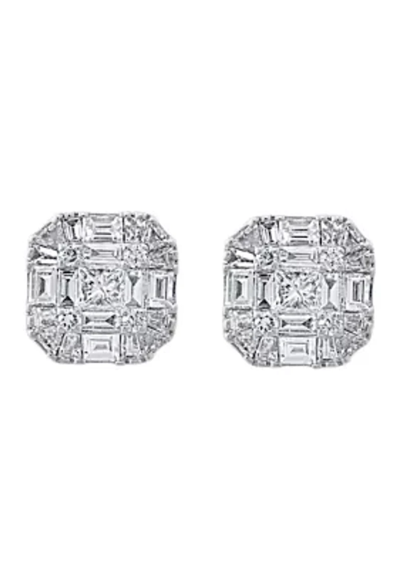 1/2 ct. t.w. Diamond Earrings in 14K White Gold