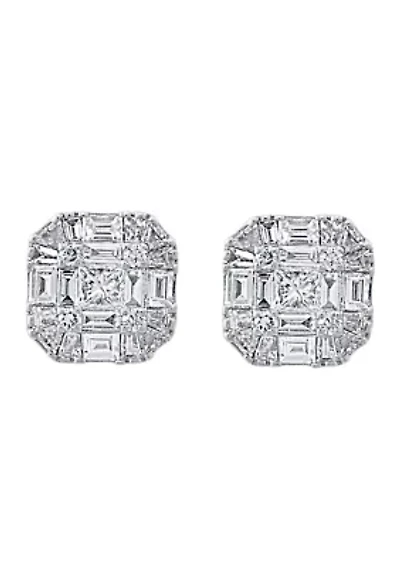 1/2 ct. t.w. Diamond Earrings in 14K White Gold