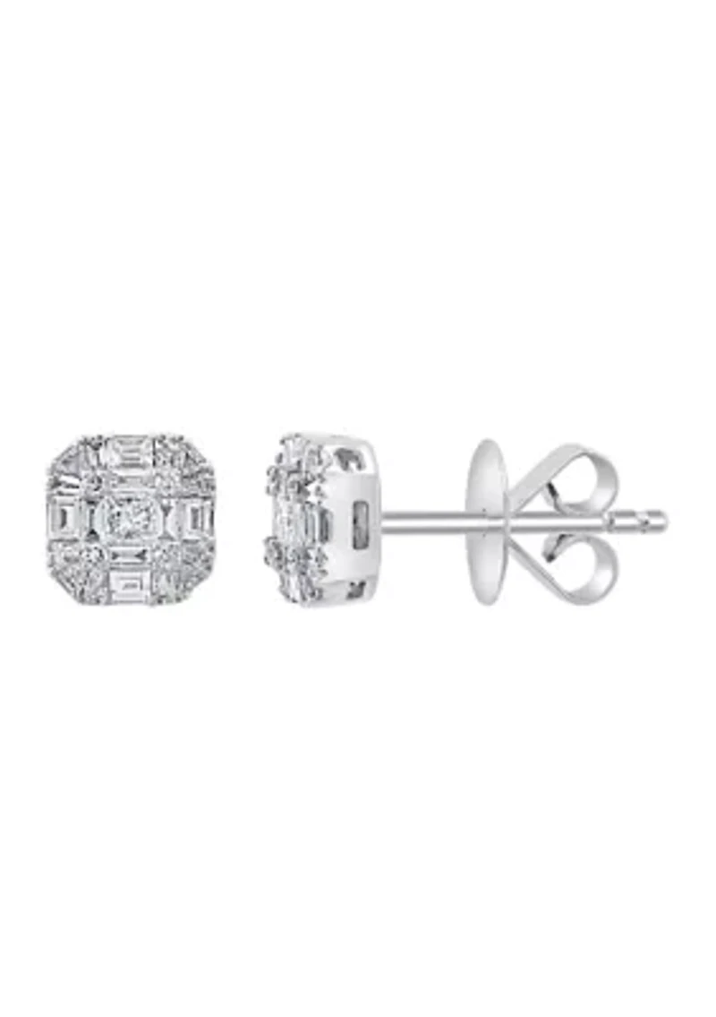 1/2 ct. t.w. Diamond Earrings in 14K White Gold