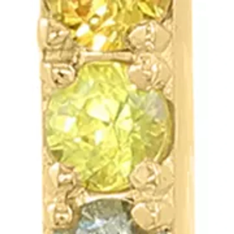  14K Yellow Gold Multi Sapphire Earrings 