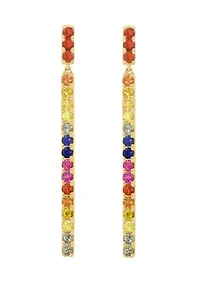  14K Yellow Gold Multi Sapphire Earrings 