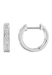 1/5 ct. t.w. Diamond Hoop Earrings in 14K White Gold 