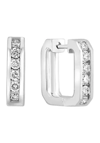 1/2 ct. t.w. Diamond Huggie Earrings in 14K White Gold