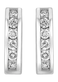 1/2 ct. t.w. Diamond Huggie Earrings in 14K White Gold