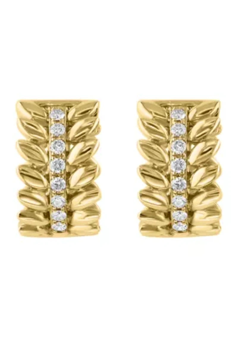 1/5 ct. t.w. Diamond Huggie Hoop Earrings in 14K Yellow Gold