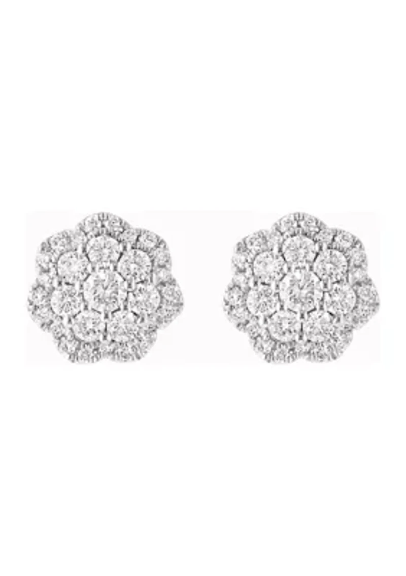 1 ct. t.w. Diamond Stud Earrings in 14K White Gold