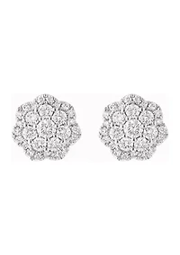 1 ct. t.w. Diamond Stud Earrings in 14K White Gold