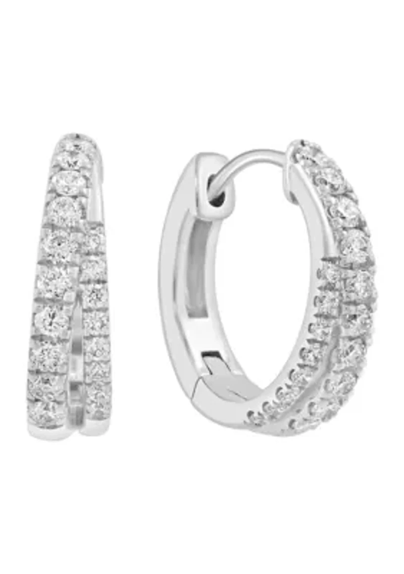 14K White Gold Diamond Earrings