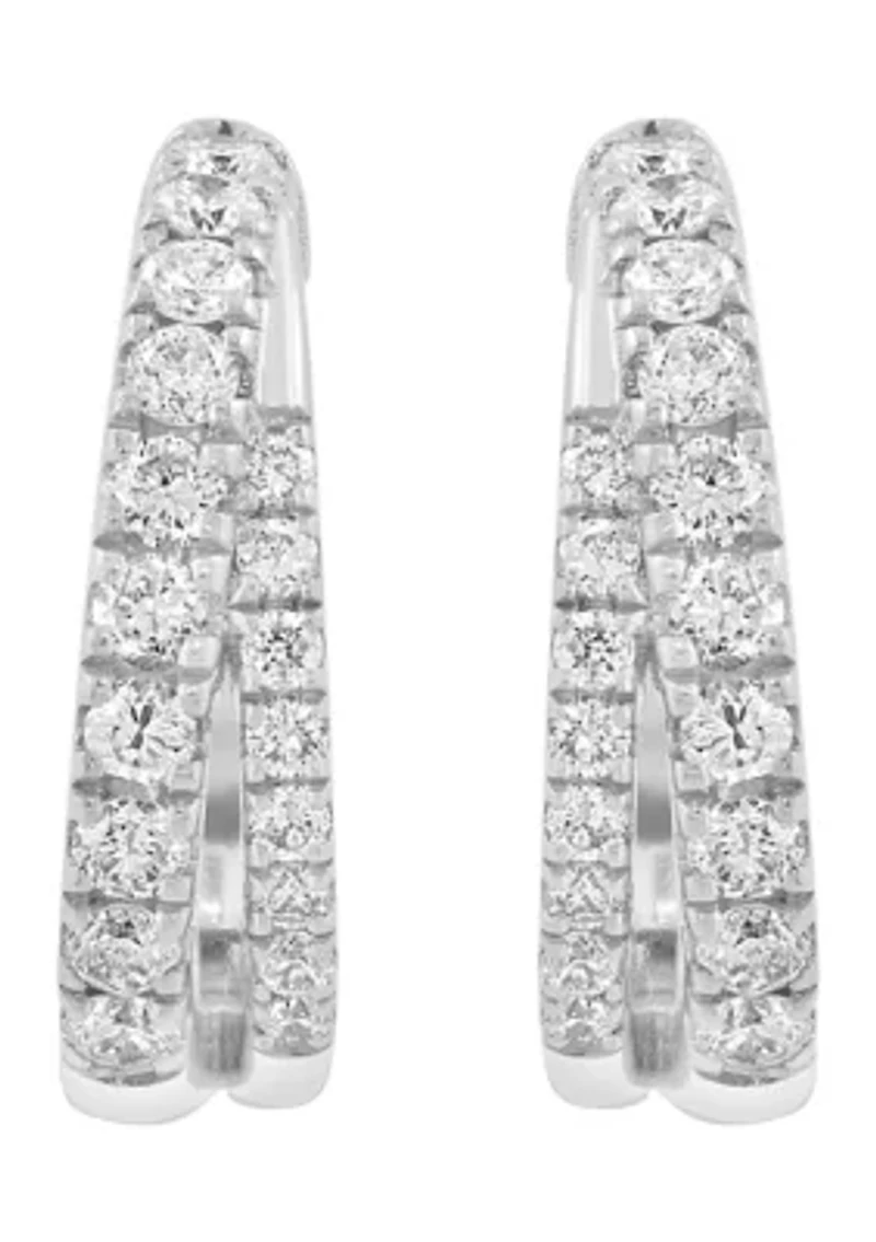 14K White Gold Diamond Earrings
