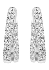 14K White Gold Diamond Earrings