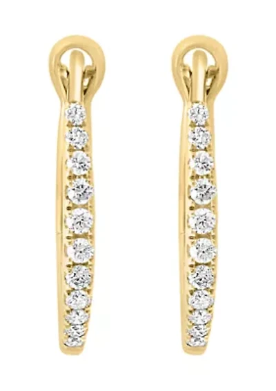 14K Yellow Gold Diamond Earrings